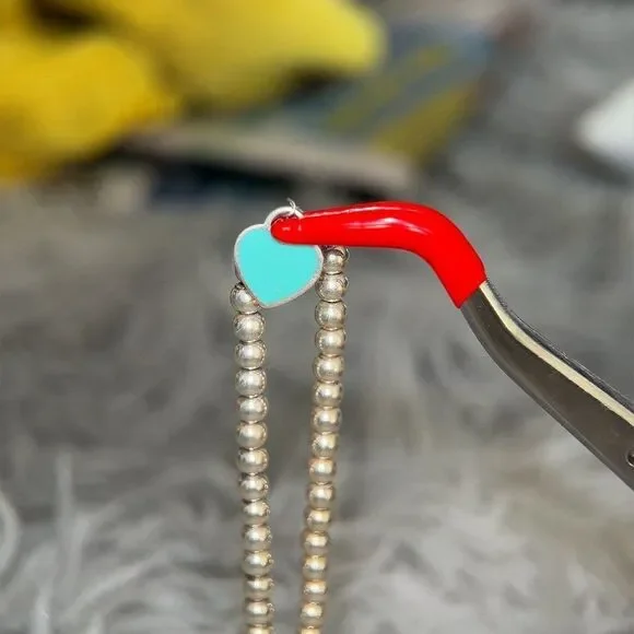 T&Co. 925 Mini Heart Tag Beaded Bracelet - Picture 3 of 11